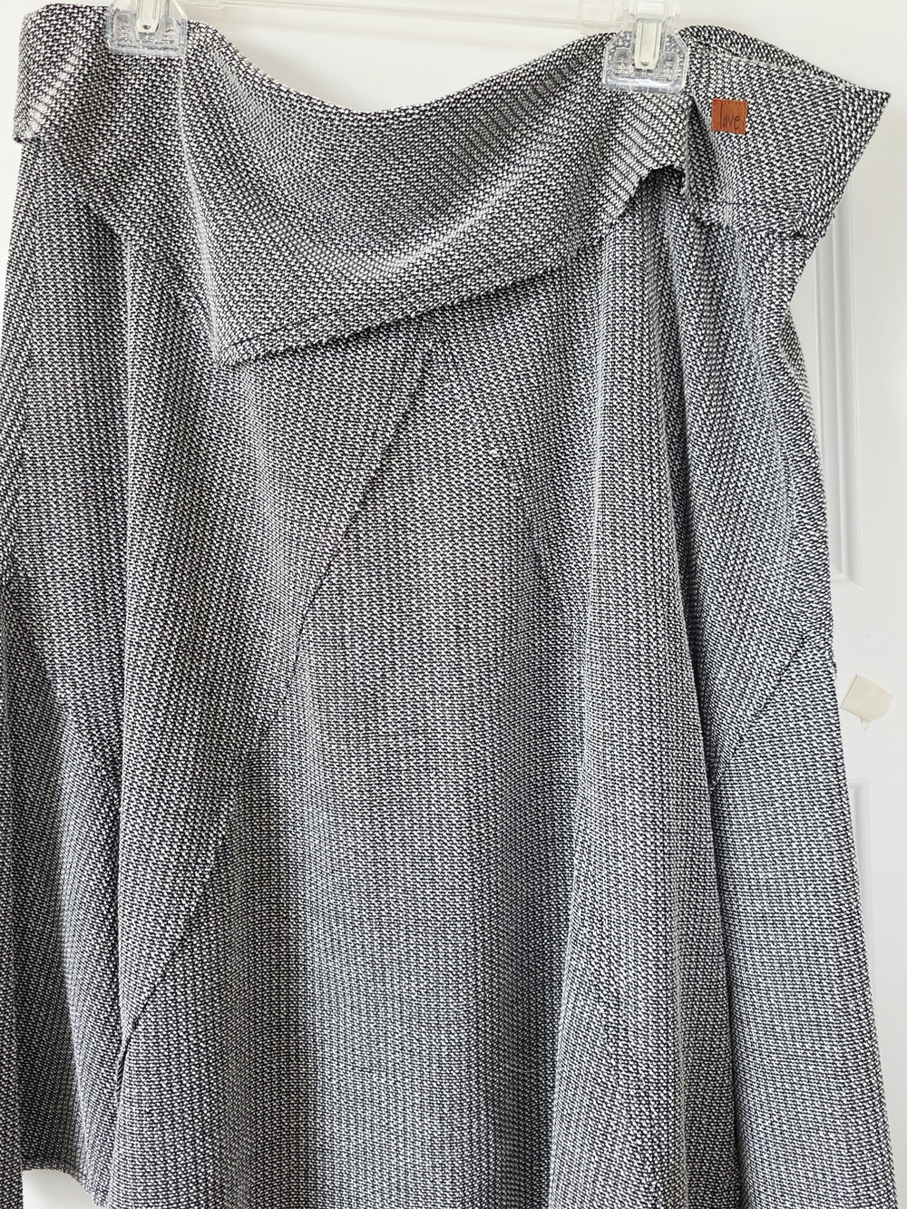 Peace Love World Gray & White Asymmetrical Knit Skirt - Picture 4 of 7